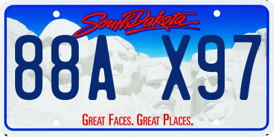 SD license plate 88AX97