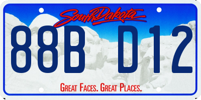 SD license plate 88BD12