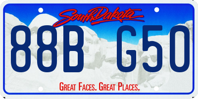 SD license plate 88BG50