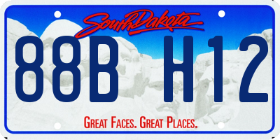 SD license plate 88BH12