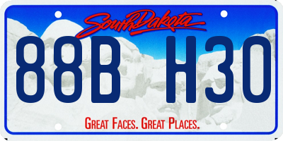 SD license plate 88BH30