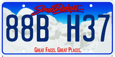 SD license plate 88BH37