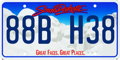 SD license plate 88BH38