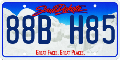 SD license plate 88BH85