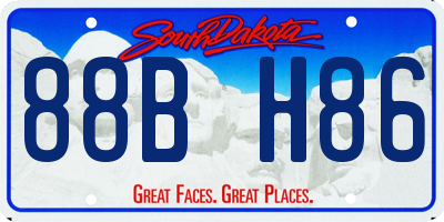 SD license plate 88BH86