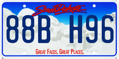 SD license plate 88BH96