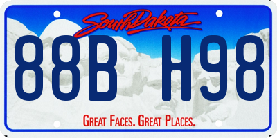 SD license plate 88BH98