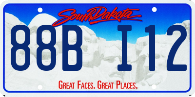 SD license plate 88BI12