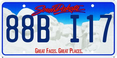SD license plate 88BI17