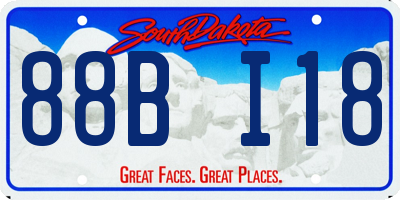 SD license plate 88BI18