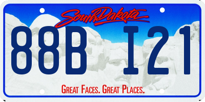 SD license plate 88BI21
