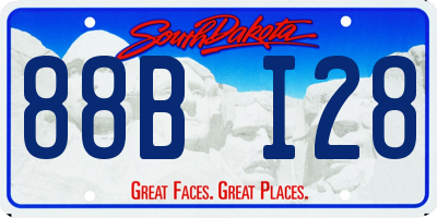 SD license plate 88BI28