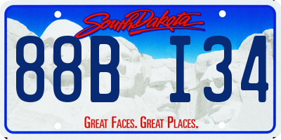 SD license plate 88BI34