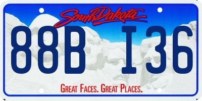 SD license plate 88BI36