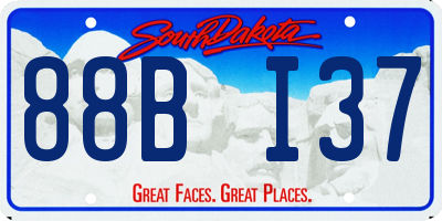 SD license plate 88BI37