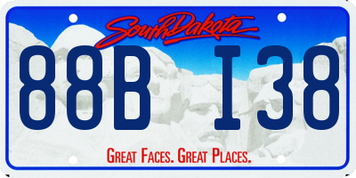 SD license plate 88BI38