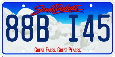 SD license plate 88BI45