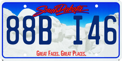 SD license plate 88BI46