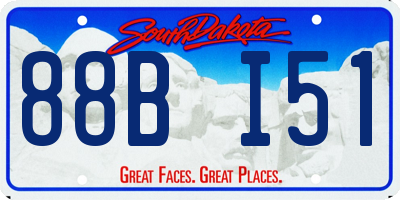 SD license plate 88BI51