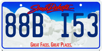 SD license plate 88BI53