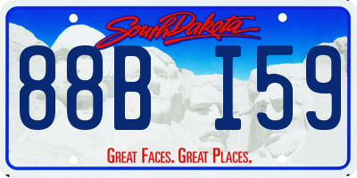 SD license plate 88BI59