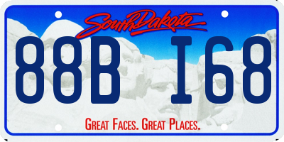 SD license plate 88BI68