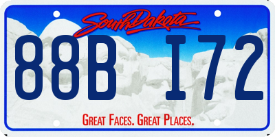 SD license plate 88BI72