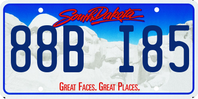 SD license plate 88BI85