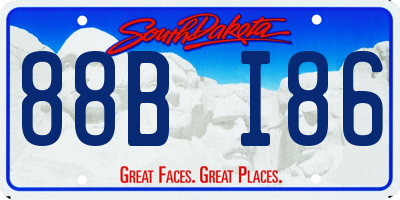 SD license plate 88BI86