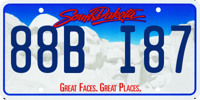 SD license plate 88BI87