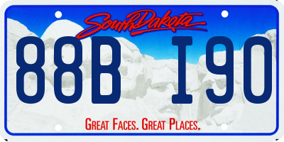 SD license plate 88BI90
