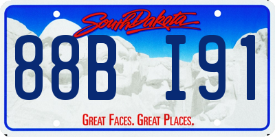 SD license plate 88BI91