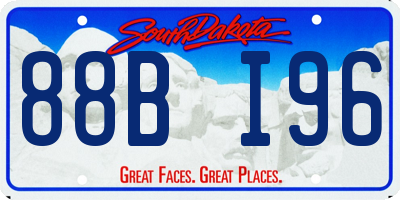 SD license plate 88BI96