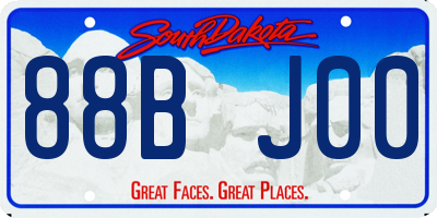 SD license plate 88BJ00