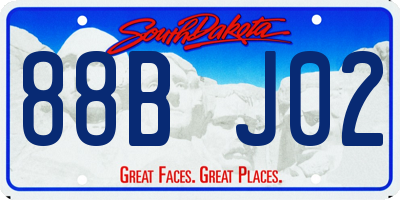 SD license plate 88BJ02