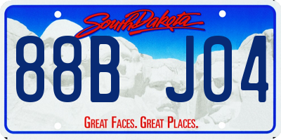SD license plate 88BJ04