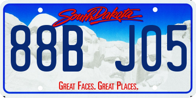 SD license plate 88BJ05