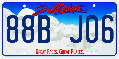 SD license plate 88BJ06