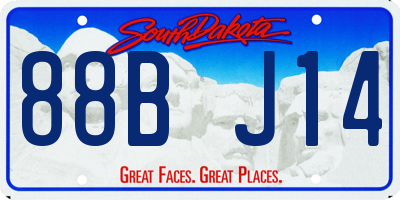 SD license plate 88BJ14