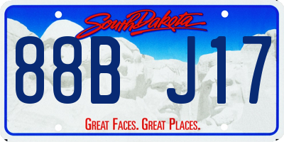 SD license plate 88BJ17