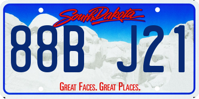 SD license plate 88BJ21