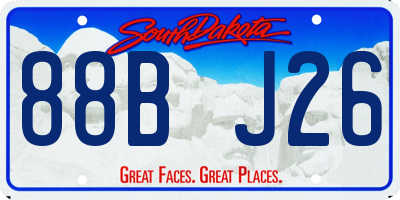 SD license plate 88BJ26
