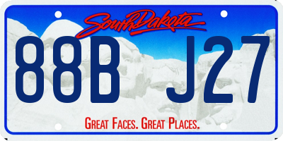 SD license plate 88BJ27