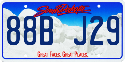 SD license plate 88BJ29