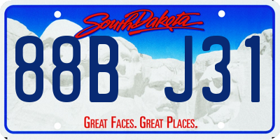 SD license plate 88BJ31