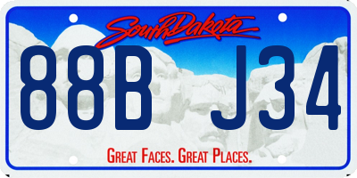 SD license plate 88BJ34