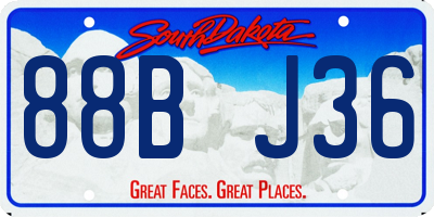 SD license plate 88BJ36