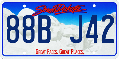 SD license plate 88BJ42