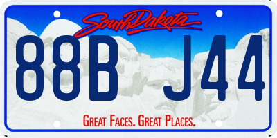 SD license plate 88BJ44