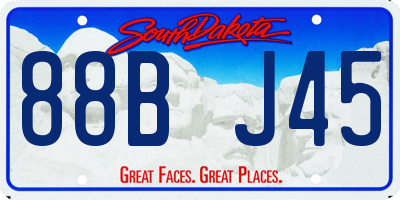 SD license plate 88BJ45